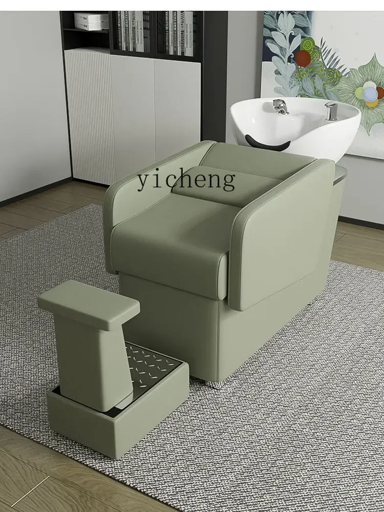 XL Shampoo Chair Barber Shop Manufacturer Flushing Bed Deep Basin Ceramic Basin Hair Net Red Half Lying Bed