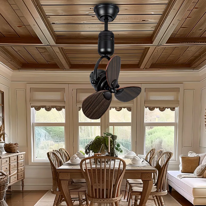 Creative All-in-One Oscillating Ceiling Fan Adjustable Modern Design Remote Control Wall Mount 6-Speeds Living Dining Rooms