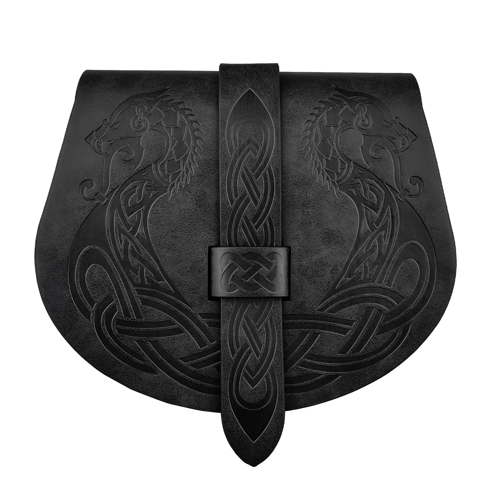 Retro portátil cinto saco de viagem engrenagem cintura packs viking em relevo langskip cinto bolsa medieval couro aleta sela bolsas laterais