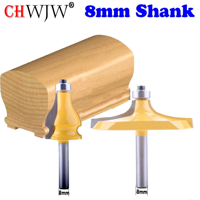 2PC 8mm Shank Thumbnail & Beaded 2 Bit Handrail Router Bit Set Line knife Woodworking cutter Tenon Cutter for Woodworking Tools