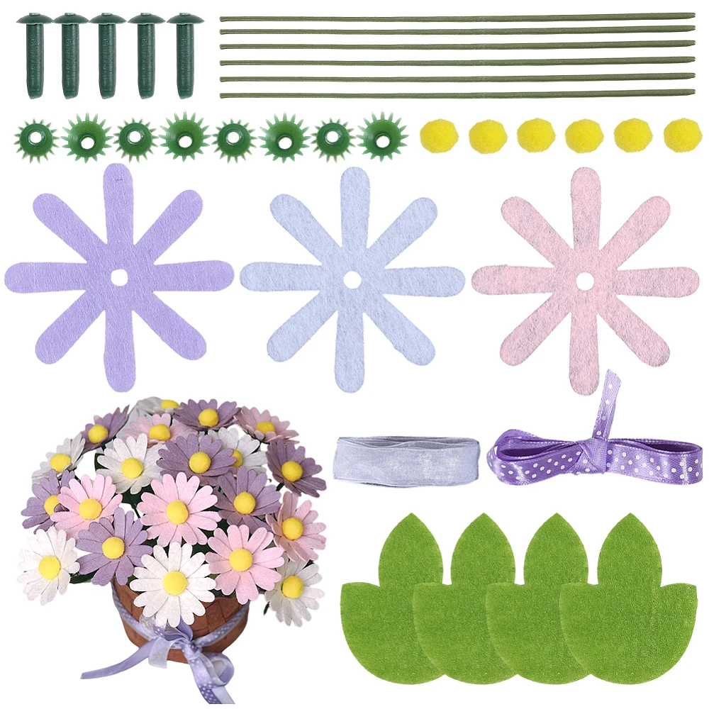 1 Juego de Material de Tela No Tejida, Paquete de Flores de Lila, 373x65x0.6mm, Orificio: 4.5mm