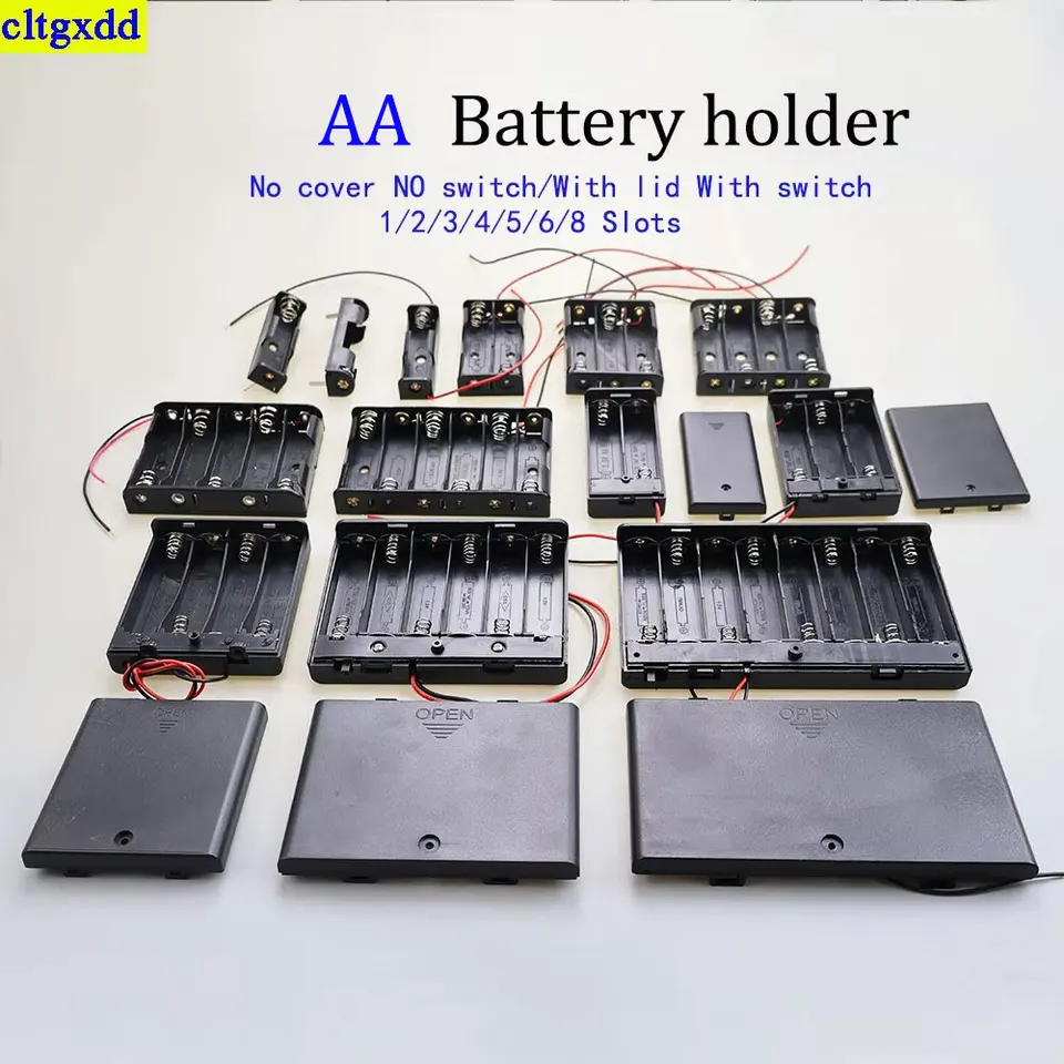 cltgxdd 1piece 1/2/3/4/5/6/8 slot port AA AAA transparent battery