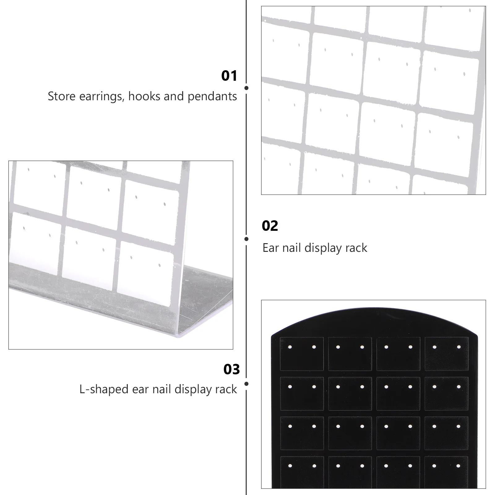 6pcs Acrylic Stud Rack Earring Display Holder Stand Jewelry Storage Organizer Display Stud Earring Holder Stand