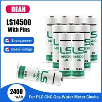 10PCS LS14500 14500 LS-14500 AA ER14505 3.6V Lithium Battery With Pins For Gas Water Meter PLC CNC Machine Touch Screen Batteria