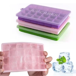 Silicone Ice Cube Molds Super Easy Release with Lid Food Grade Silicone BPA Free Stackable Ice Trays for Whiskey Baby Food