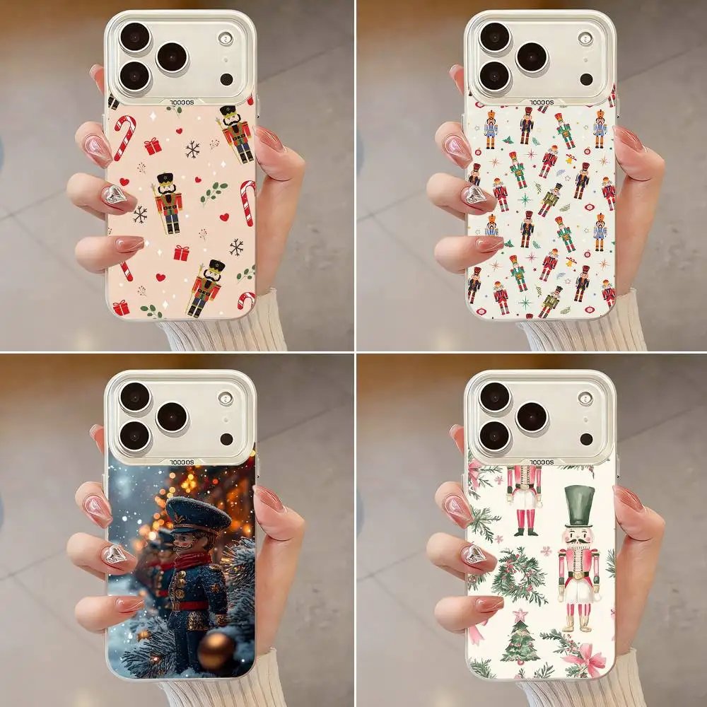 

Christmas Art Nutcracker Phone Case For iPhone 17,16,13,12,X,11,15,14,Pro,Max,Plus,SE4,Air,Mini White IMD HD Matte