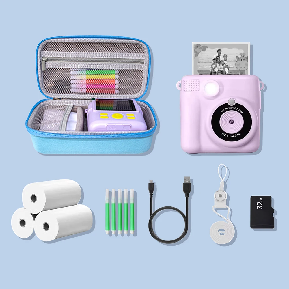 Estuche para cámara para niños, Estuche de transporte para cámara con impresión instantánea EVA, soporte de almacenamiento para cámaras de vídeo digitales, organizador para cámaras para niños