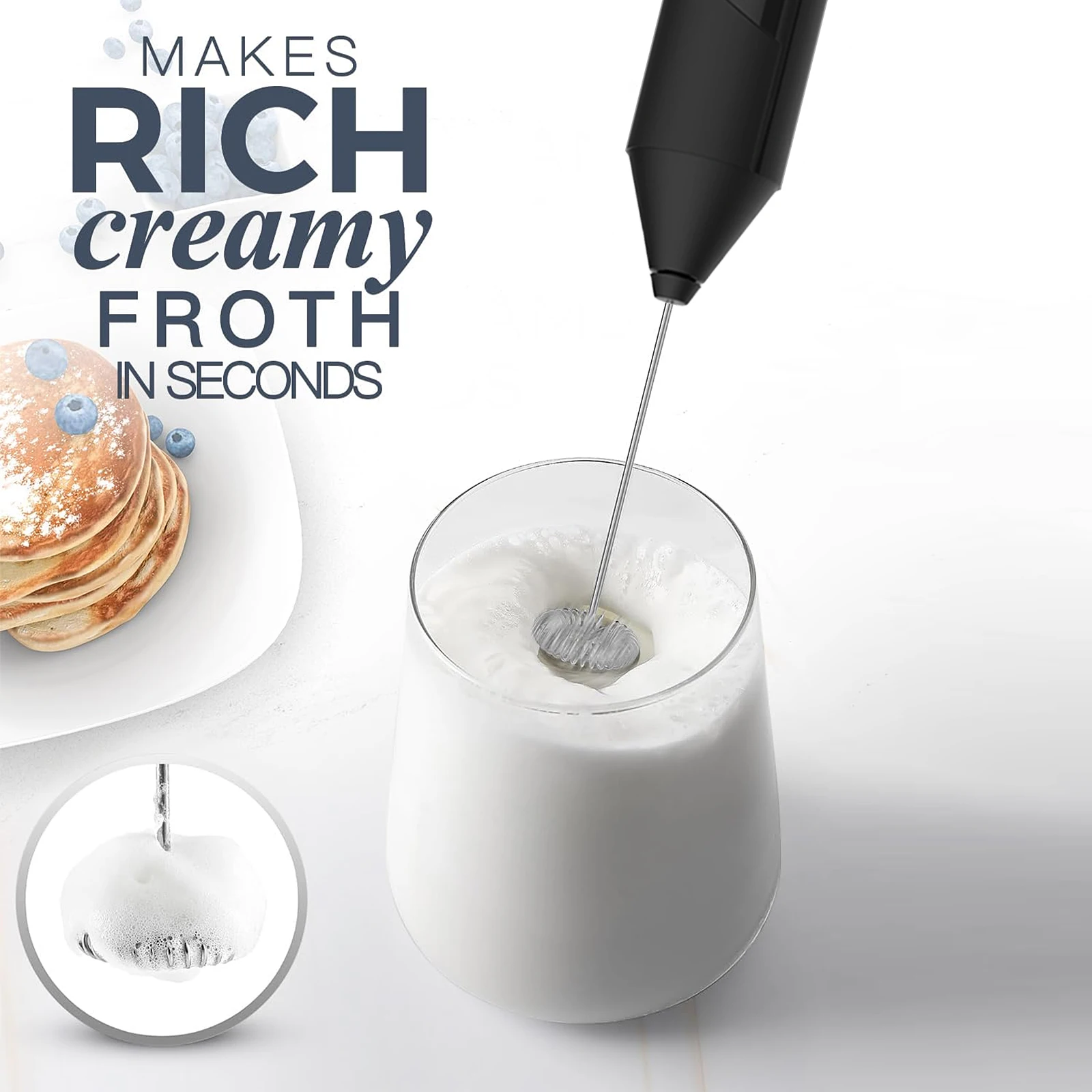 휴대용 우유 거품기 거품 믹서 음료 혼합 도구 커피 라떼 카푸치노에 적합