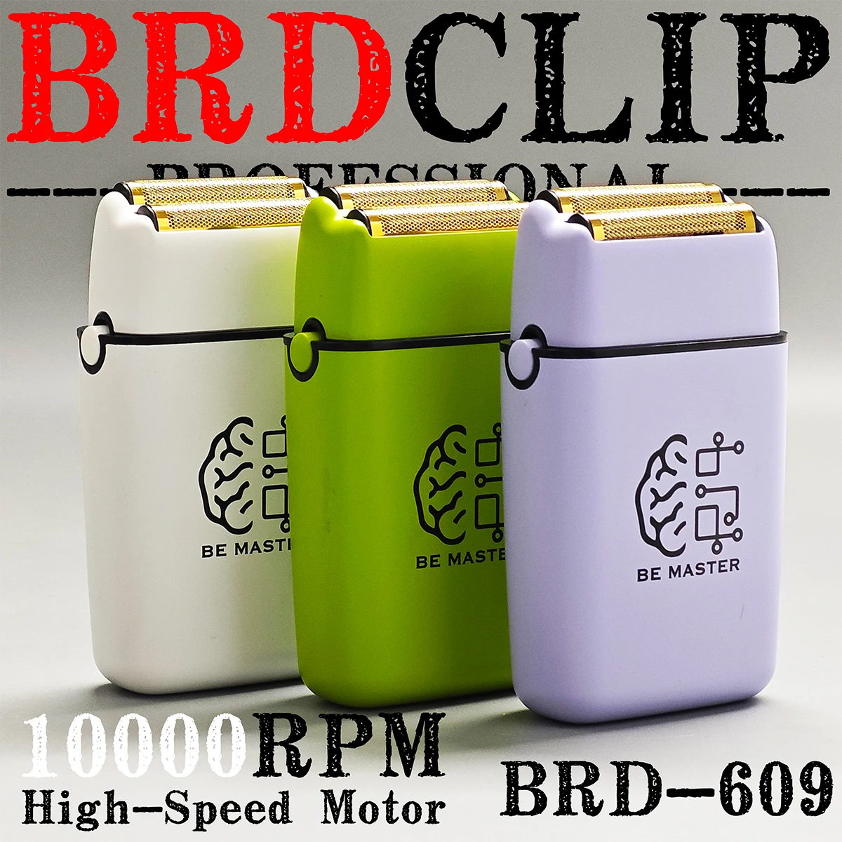 

BRDCLIP Professional Electric Hair Trimmer BRD 609 High-speed Motor 10000RPM Floating Dual Blade Design Shaver Men Hair Machine