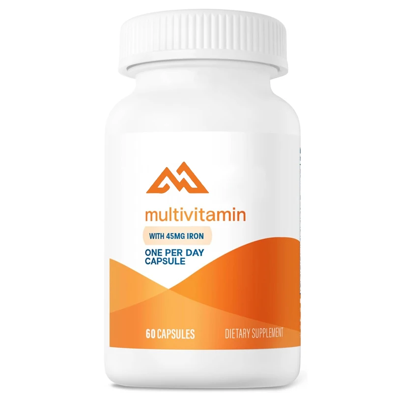 

Daily multivitamins containing 60 capsules of iron, vegetarian capsules, essential vitamins and minerals