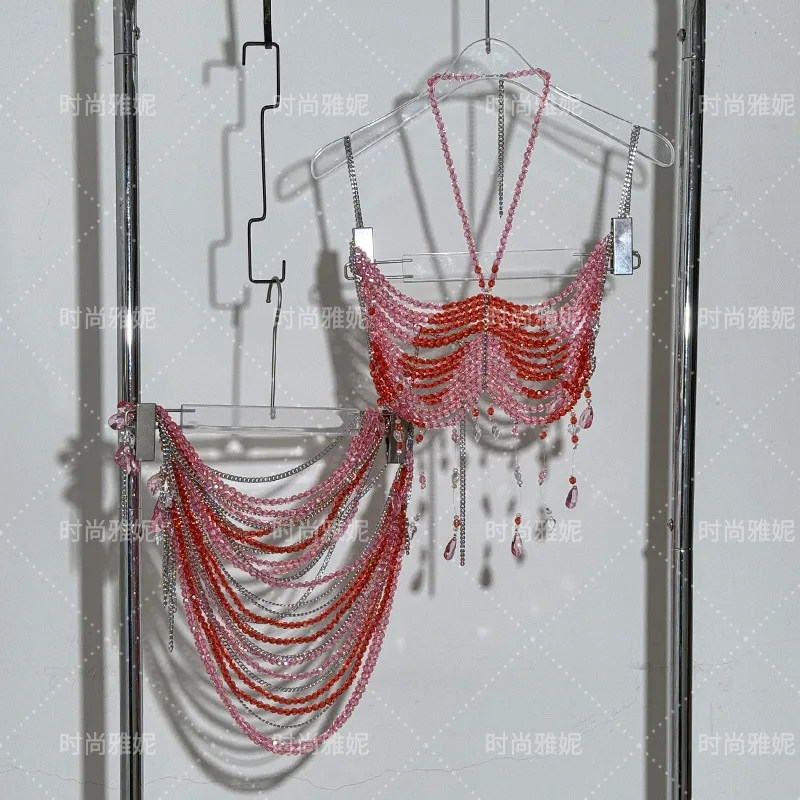 السيدات بحر الملابس الداخلية تسخير الديكور بروتيل سترة المرأة فستان أعلى الجسم الرقبة بوستير موضة سلسلة الصدرية النساء نادي الهذيان