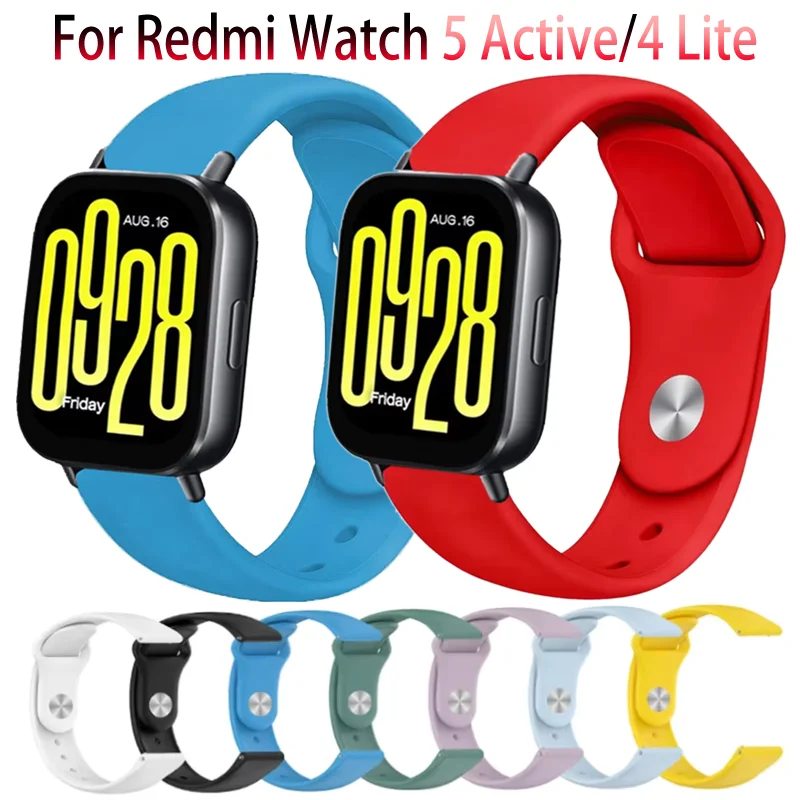 22mm 20mm Silicone Strap For Redmi Watch 5 Active Sports Comfortable Breathable Bracelet Wristband For Redmi Watch 5 Lite Correa