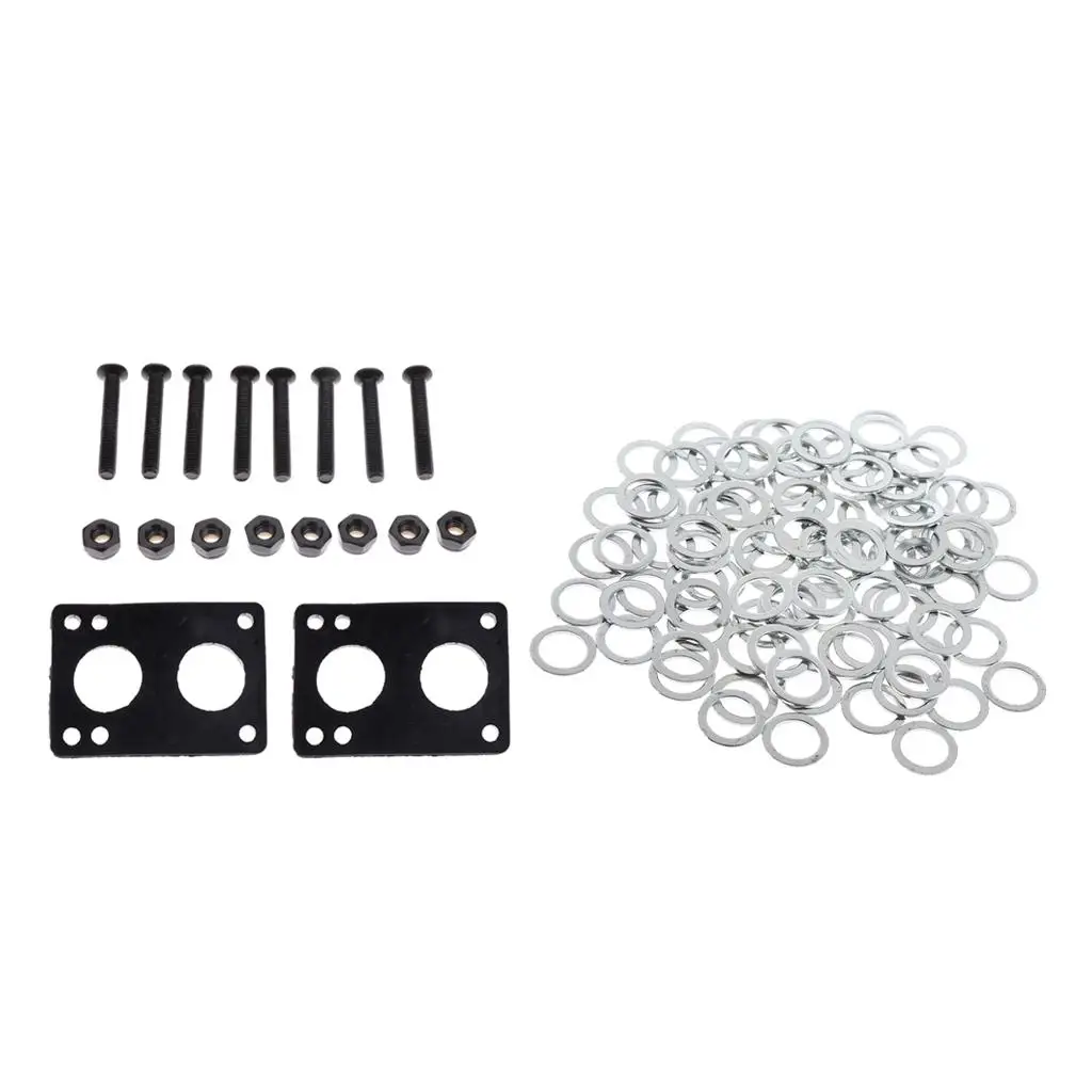 Skateboard Hardware Set Truck Washers And Screws Nuts Riser Pads Set