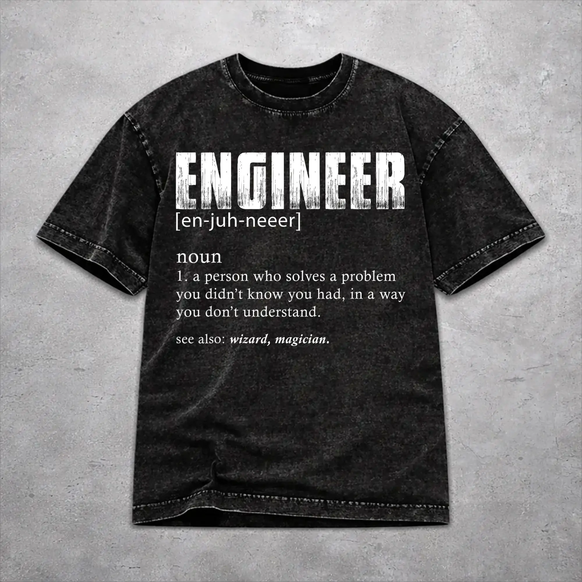 2026 Engineer Definition T Shirt Funny Engineering  Washed T Shirt Accessories Oversize T-Shirt  Men Women Tee