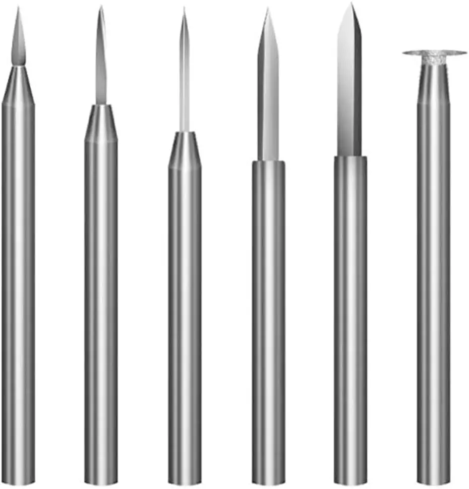 Dremel 로타리 도구 용 나무 조각 드릴 비트 세트, 6Pcs 조각 드릴 액세서리 고속 강철 소재, V 그루브 컷