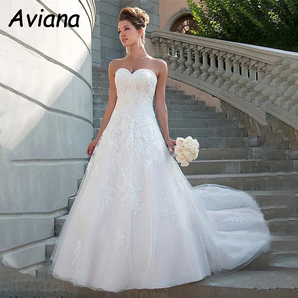 Personalizado elegante vestidos de casamento longos rendas querida até o chão a linha vestido de noiva feminino vestidos de novias 2025