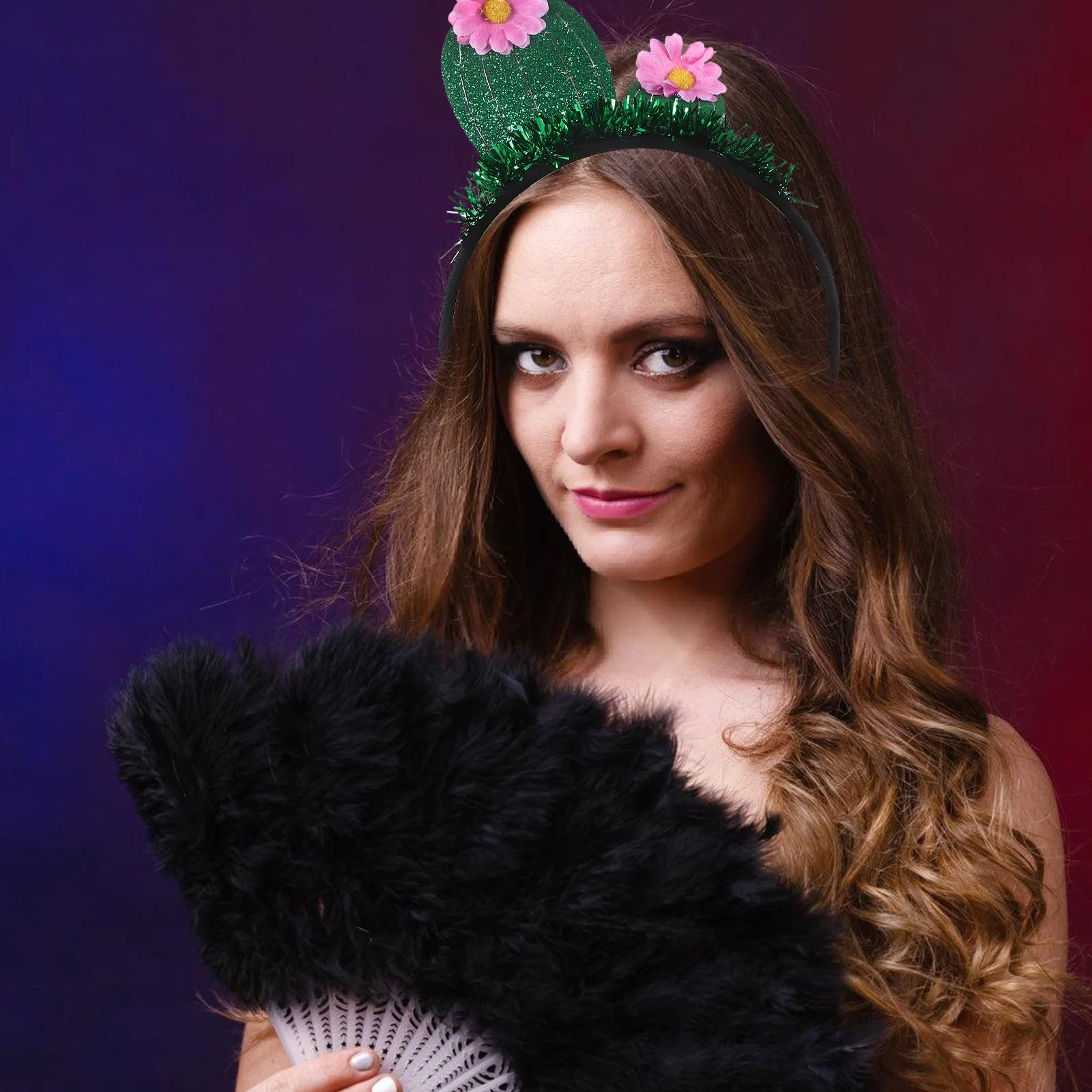 

2Pcs Cactus Hairband Green Party Hair Hoop Lovely Festival Tassel Hair Accessory Headband for Women Cactus Hairband