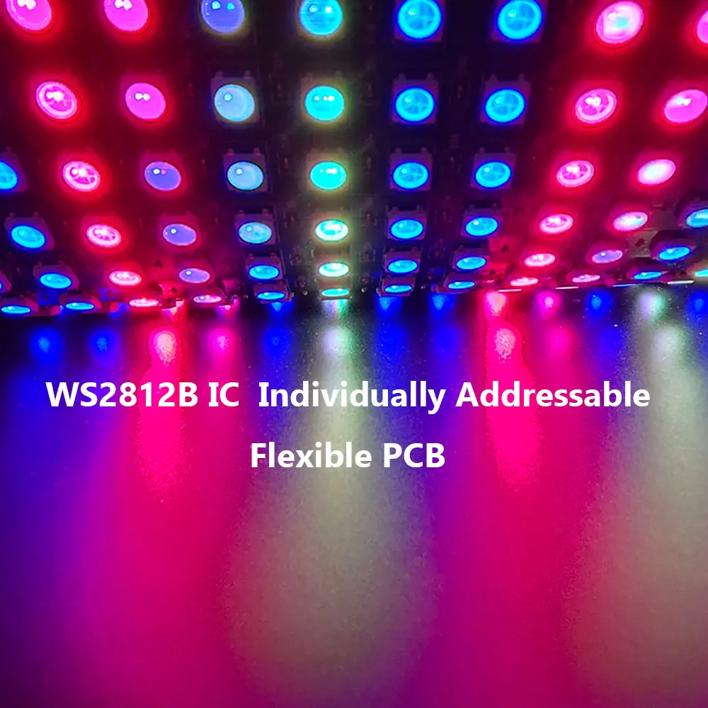 Imagem -06 - Led Matriz Pixel Tela Smd 5050 Rgb Ws2812 ic Individualmente Endereçável Digital Módulo Led Flexível Peças Peças Ws2812b 16x16