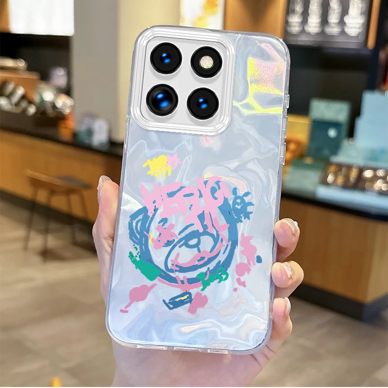 Чехол для телефона Hot Graffiti Teddy Bear для Xiaomi 15 Pro Case Poco X6 X3 F6 M6 M4 Pro C75 13T 14T 11X 11 Lite Жесткий противоударный чехол