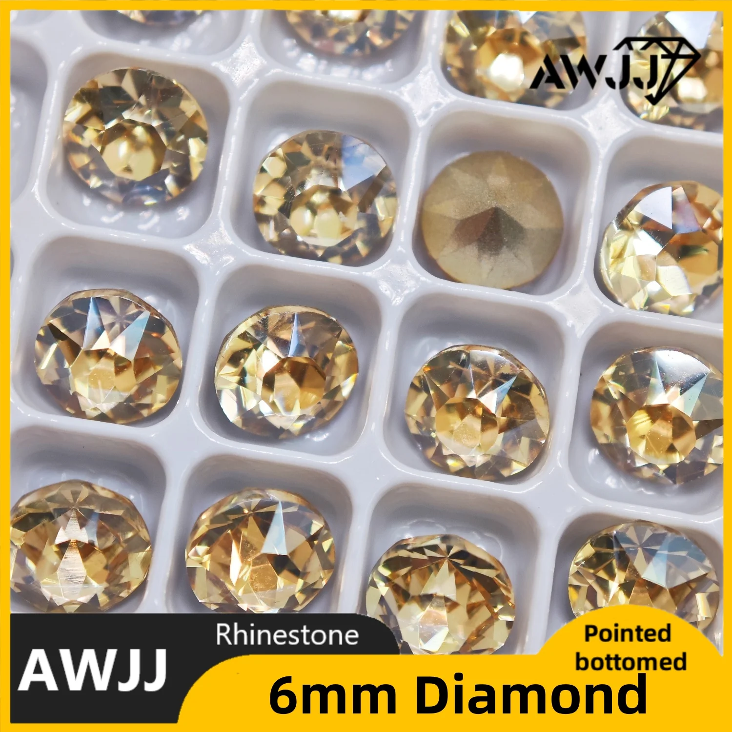 슈퍼 플래시 골든 팬텀 샴페인 모든 모양의 뾰족한 바닥 장식 보석 최고 품질의 네일 쥬얼리 액세서리