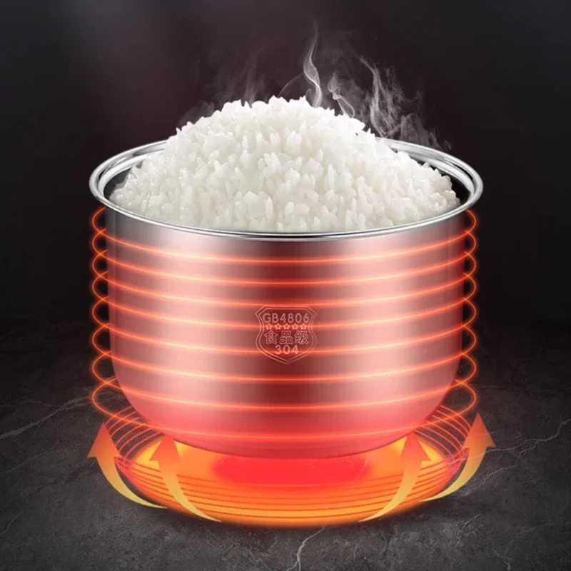 หม้อหุงข้าวสเตนเลส304 2L 110V/เซรามิกเคลือบชั้นในบ้านหม้อหุงข้าวขนาดจิ๋วอัจฉริยะแบบไม่เคลือบผิวขนาดเล็ก Lonchera electrica