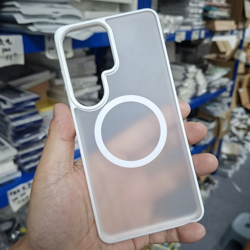 

Для Samsung Galaxy S26 Ultra, S26+ Магнитный матовый чехол ELVEV: Красивый, качественный, из твердого поликарбоната и мягкого ТПУ, с рамкой для телефона