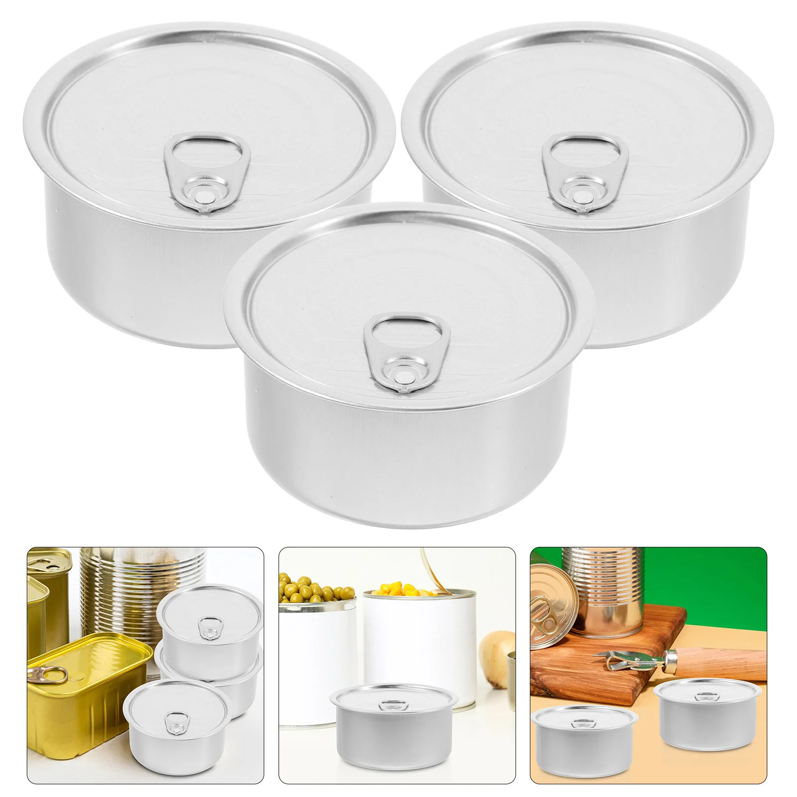 

10 Pcs Cans Empty Tuna Food Containers Tins with Lids Craft Dog Storage Jars Tea For Loose Pet Cookie Seal