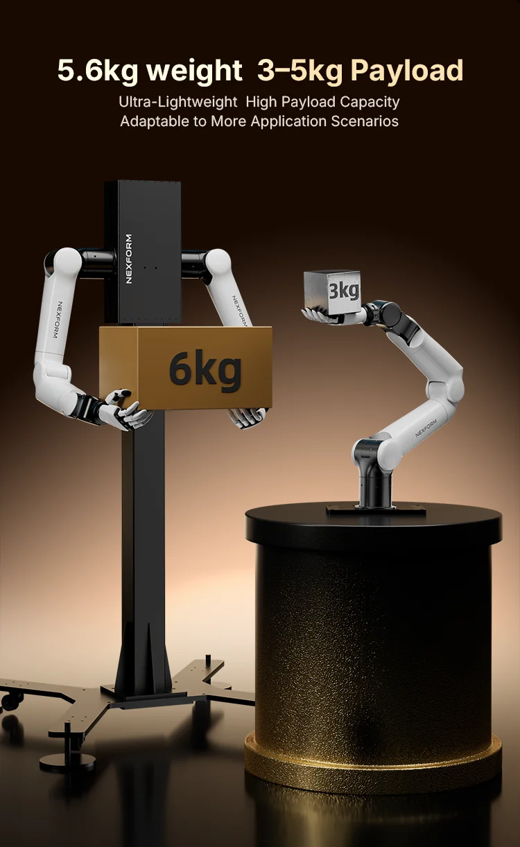 NEXFORM Dexterous Robot Hand, 6 Active DOF, 370g, 70N Max Five-Finger Grip, for Humanoid Robotics Research and Education