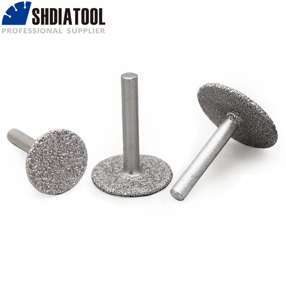 

SHDIATOOL 1set Diamond Cutting Discs with 6mm shank (25mm+30mm+35mm) diamond Saw Blade for Cutting Grinding Engraving Wheel