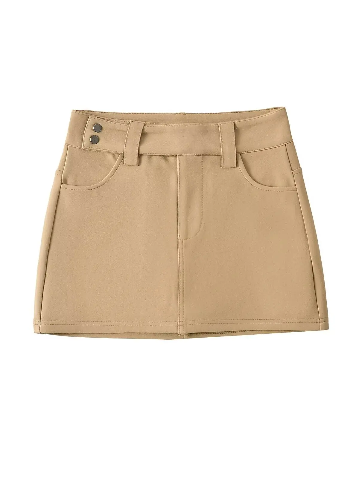 Khaki High Waist  Skirt Women's Summer 2026 Slimming Bodycon Short Skirt Prevents Exposure Versatile Suit Style