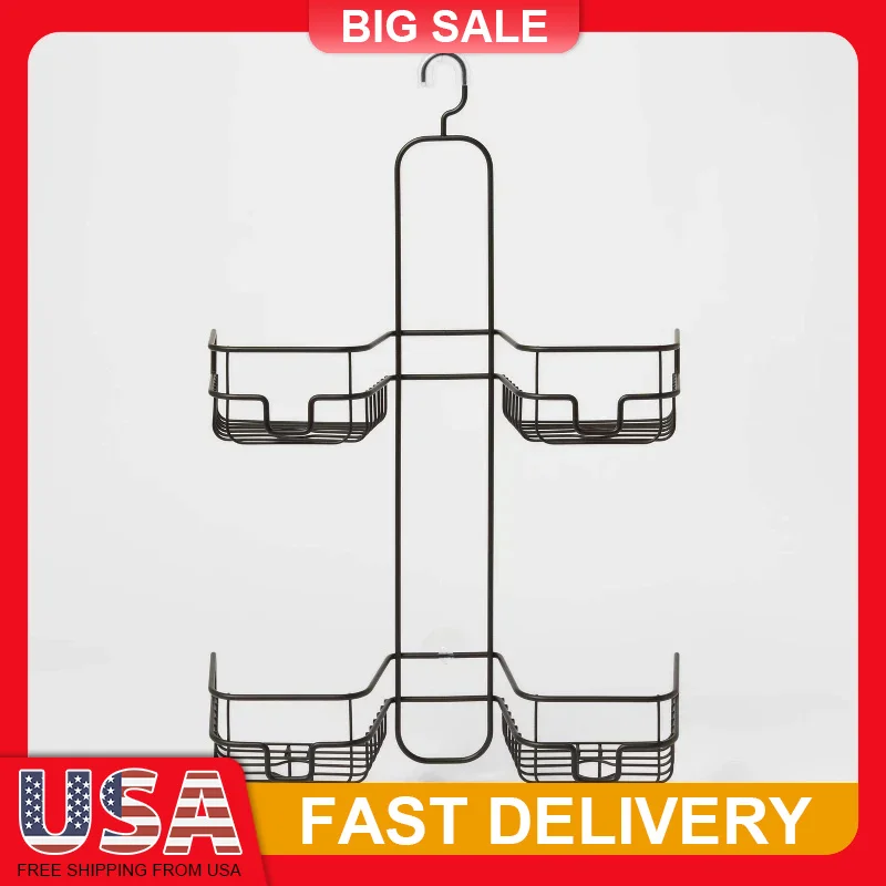 

4 Tier Over The Shower Head Caddy Hanging Bathroom Organizer Rustproof Space Saving Storage for Shampoo Soap Loofah