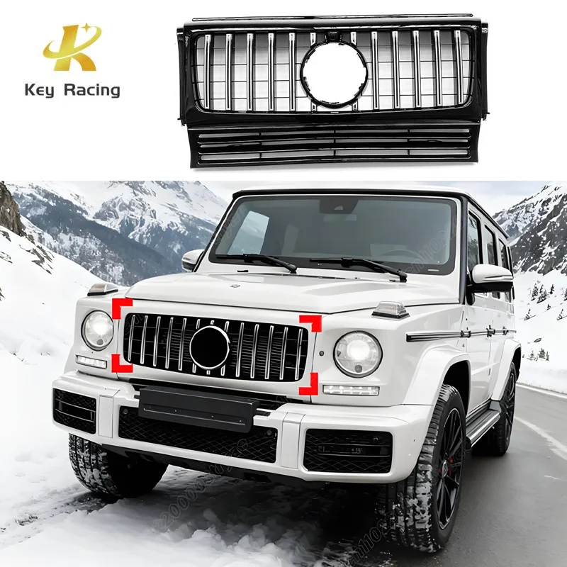 

W463 Grill For Mercedes Benz G Class W463 AMG 2004-2018 Upgrade to GT Style Front Bumper Grille