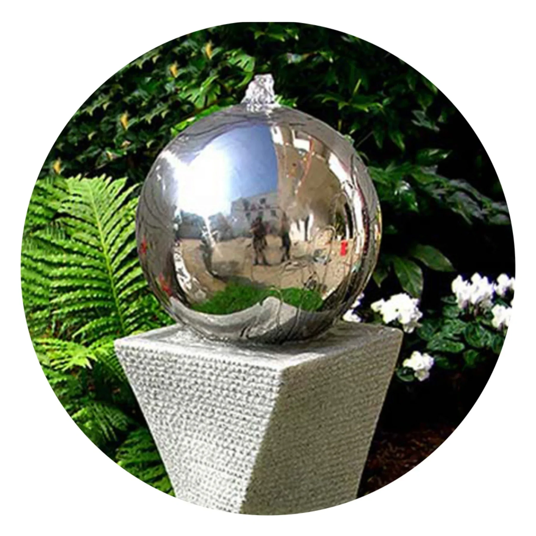 Modern outdoor garden decor stainless steel water fountain sphere