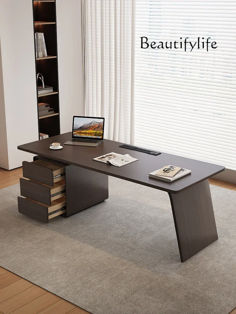 Italian minimalist designer home study writing desk computer desk work solid wood desk