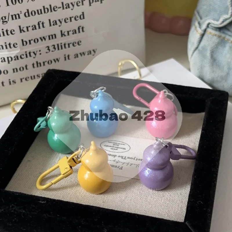 Cute Glitter Gourd Shaped Keychains Durable Clasp Vibrant Colors For Bag Decoration Daily Use Gift For Girls