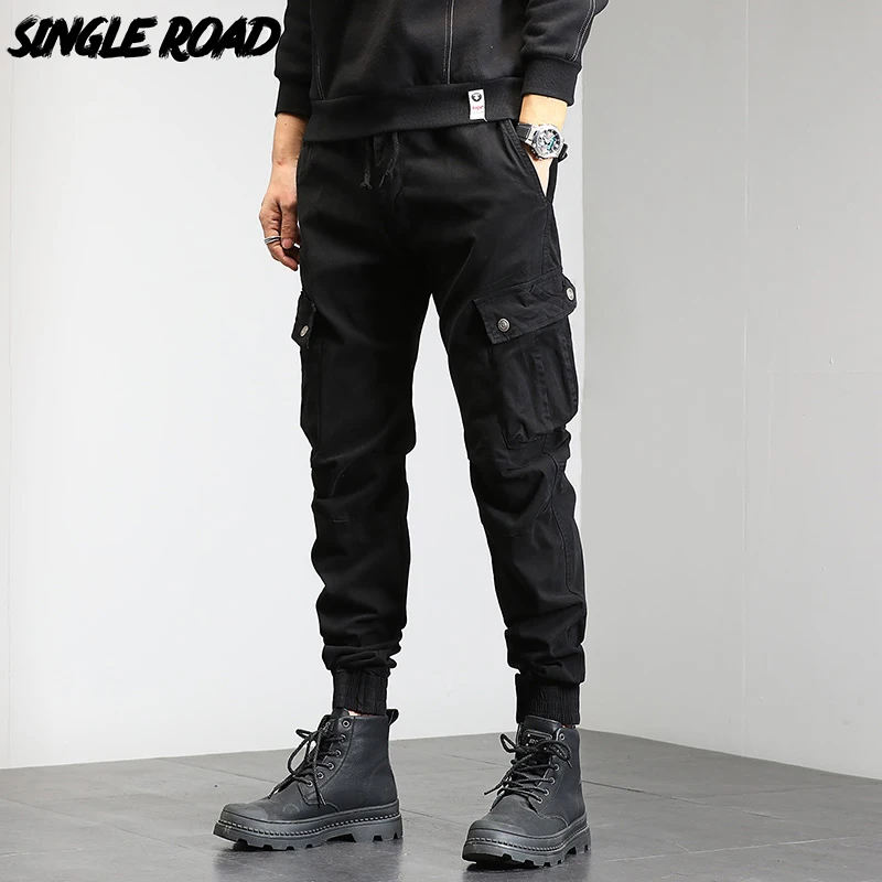 

Single Road Mens Cargo Pants Men 2023 Side Pockets Fashion Techwear Joggers Male Trousers Streetwear Casual Pants Men Plus Size