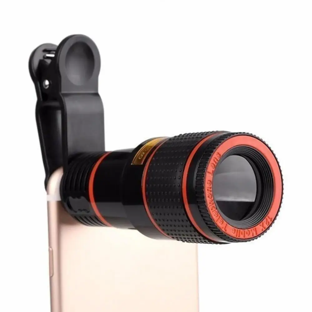 Universal 20X Zoom Cell Phone Lens External Mobile Phone Camera Lens Clip Telescope Micro Camera Lens for iPhone Redmi