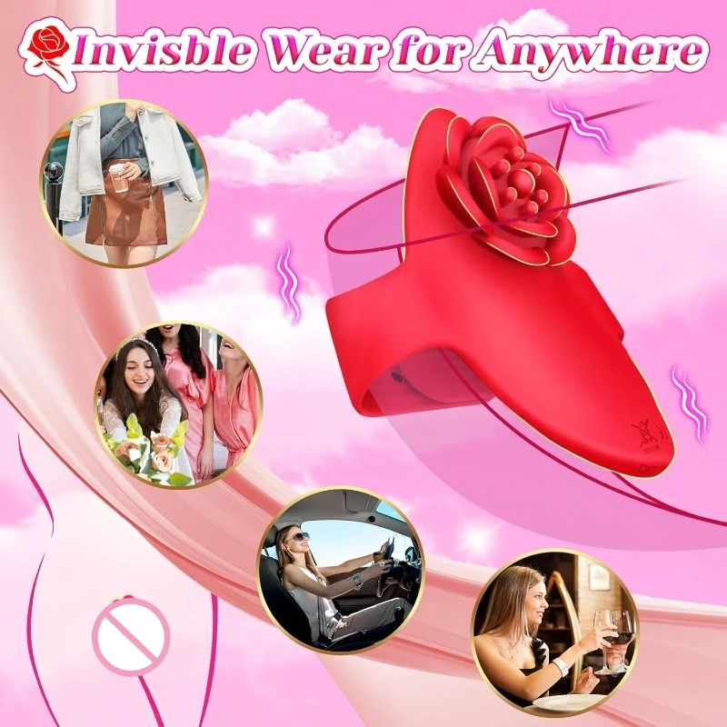 هزاز إصبع الورد مع جهاز تحكم عن بعد G-Spot البظر تحفيز لعبة اللعوب يمكن ارتداؤها للمرأة زوجين لعبة الجنس سر