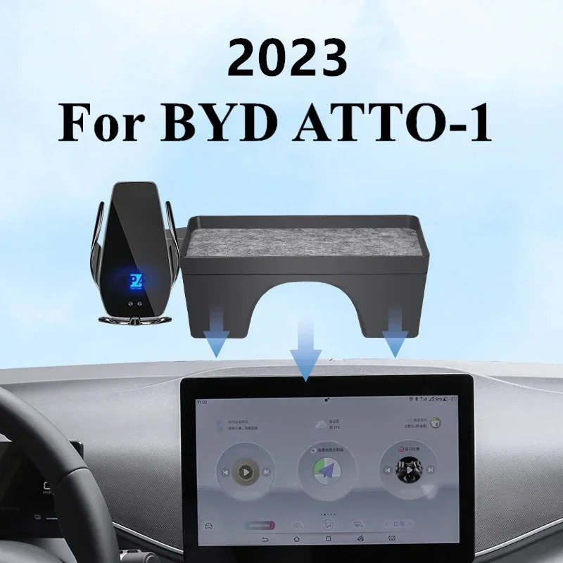 2023 For BYD ATTO1 ATTO 1 Car Screen Phone Holder Wireless Charger Screen Navigation Interior 10.1 Inch Size Pallet Style