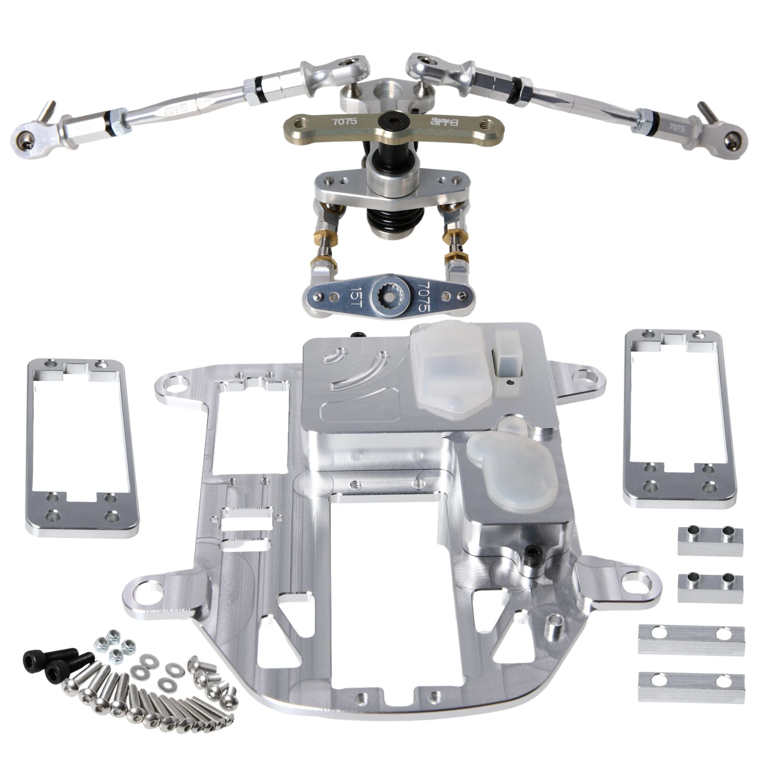 GTBRacing CNC Aluminum 7075 Symmetric Steering System w/ Metal Battery Case Kit for 1/5 RC Car HPI Baja 5B 5T 5SC Upgrade Part