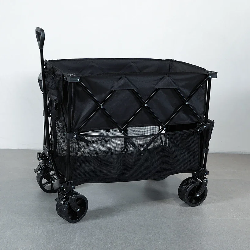 2026 Outdoor Garden Multifunctional Folding Camping Cart Portable Beach Trolley Cart Camping Folding Wagon with Patent