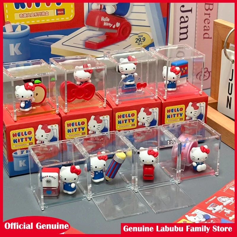 Originale Hello Kitty Fun Cancelleria Serie Micro Box Kt Cat Blind Box Decorazione da scrivania Ornamento Regalo Ornamento Bambola Scatola a sorpresa Regalo