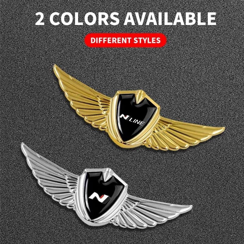 3D Metal Car Style Body Trunk Decoration Emblem Sticker For Hyundai N Line Tuscani NX4 Elantra I30 Santa Fe Sonata Accessories view 3