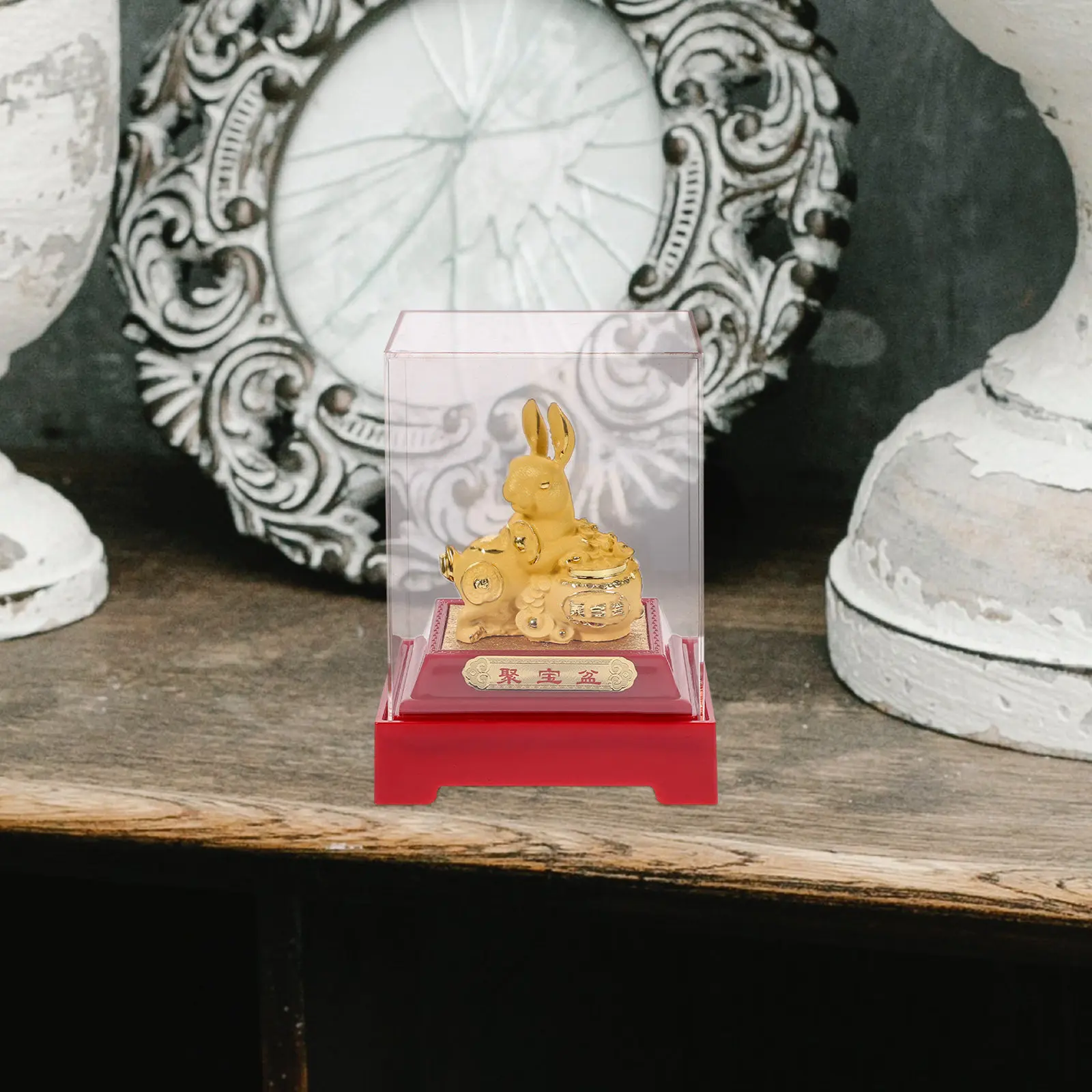 Premium Rabbit Statue for New Year 2023 Zodiac Bunny Decoration Desktop Garden Home Office Bar Shop Window Festive Spring view 3