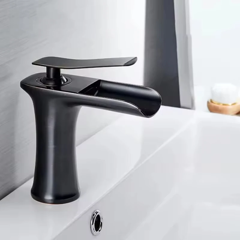 

Single Handle Bathroom Wash Basin Square Waterfall Faucet Mixer Tap Modern Lavatory Basin Sink Water Faucets Tap