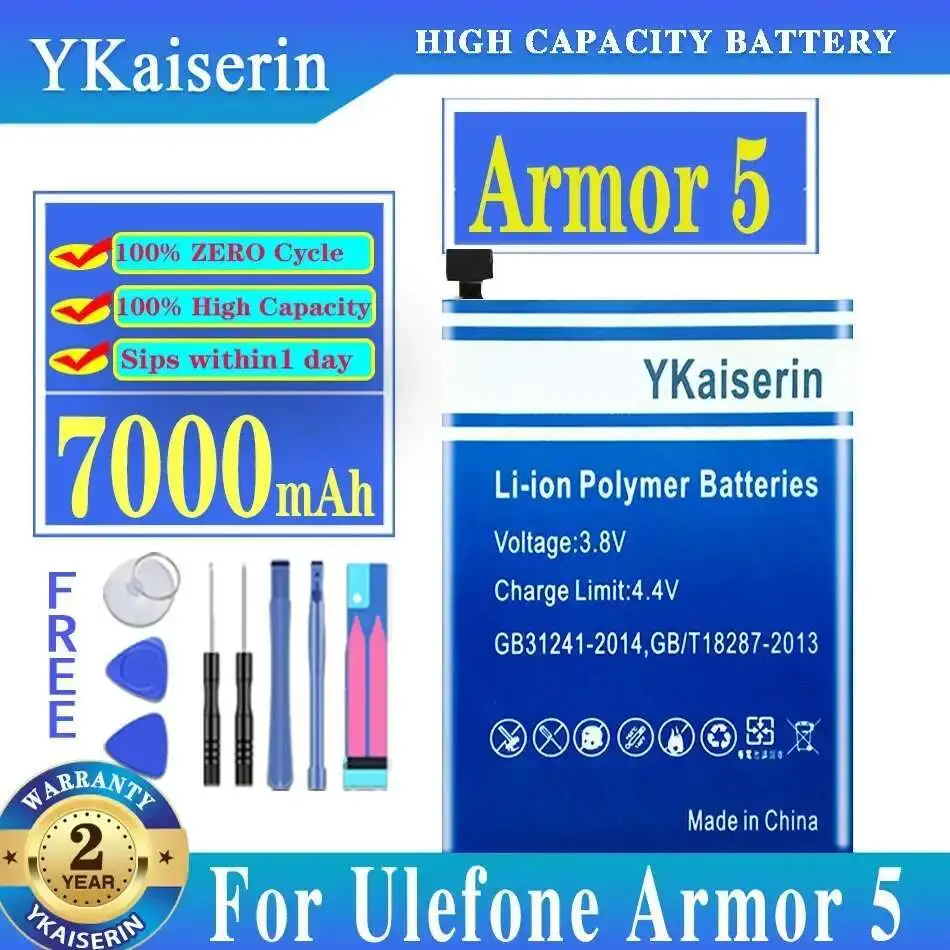 

7000mAh Environmentally Friendly Mobile Phone Battery For Ulefone Armor 5 5S