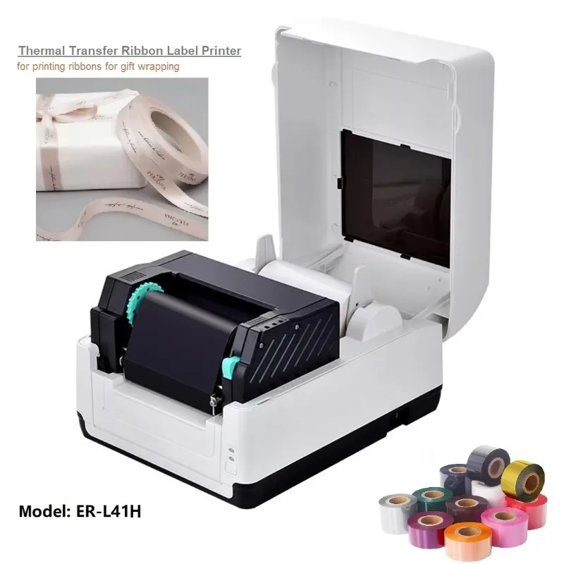 2026 Gift Satin Ribbon Printer Multi-function Desktop High-Resolution Thermal Transfer Label Printer Sticker Machine