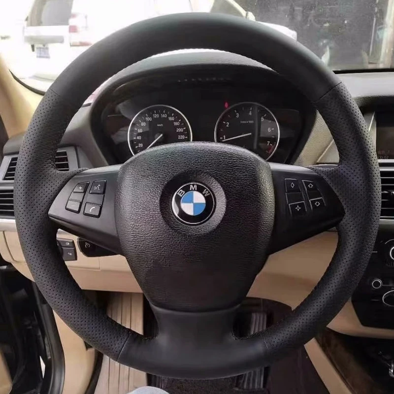 Customized Car Steering Wheel Cover For BMW E70 X5 2007-2011 Car Accessories DIY Original Steering Wheel Braid Steering Wrap