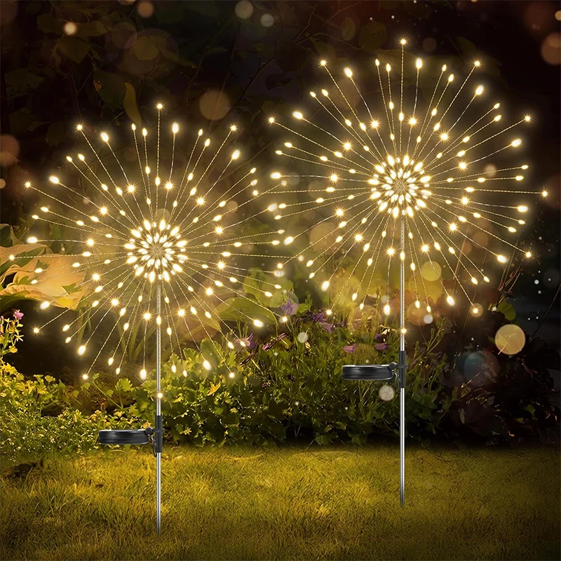 

1/2/4Pcs Solar LED Firework Fairy Light Outdoor Garden Decoration Lawn Pathway Light For Patio Yard Party Christmas Wedding