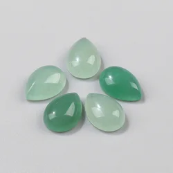 Wholesale 10pcs Waterdrop Green Aventurines Cabochon Natural Flat Patch Stone Cameo Fit DIY Handmade Jewelry Rings Earrings